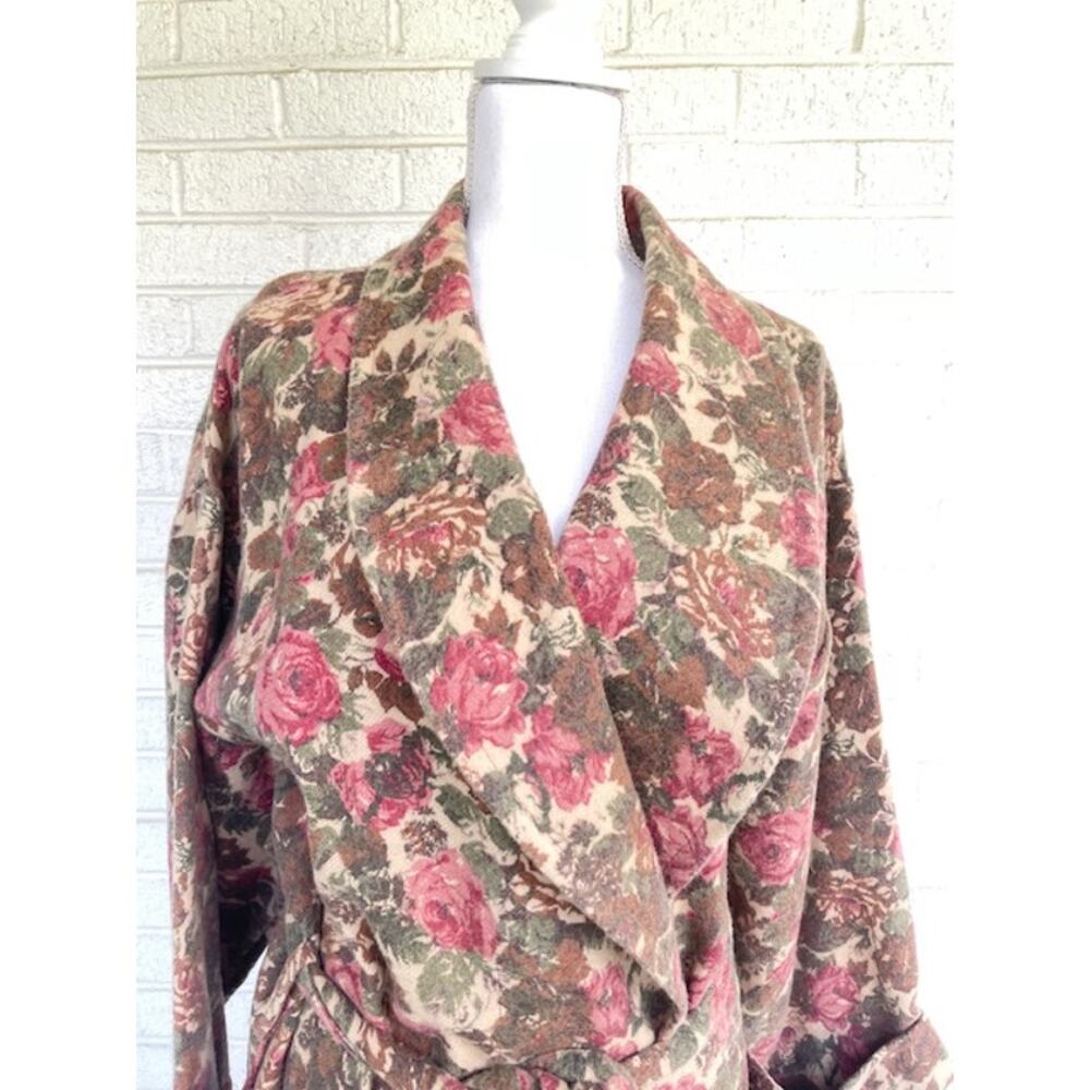 VTG Peruvian Connection English Rose Dressing Gown Robe L 100% Baby Alpaca - Picture 10 of 10